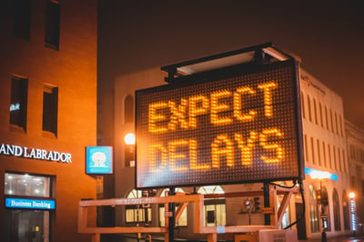 A sign telling you to expect delays.