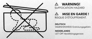 Product warning in an instruction manual