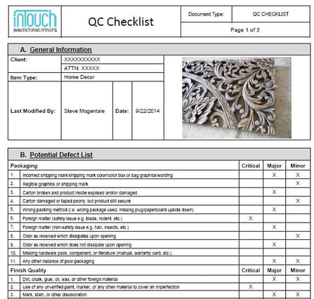 Q Point Checklist Product Inspection: 3 Key Procedures for a QC Company