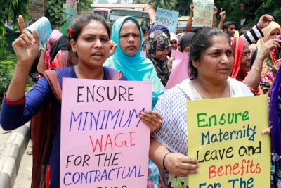 Garment workers protesting