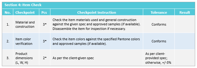 quality manual product requirements