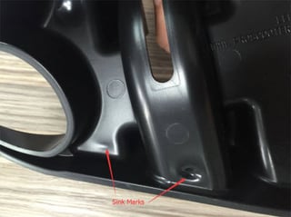 sink marks on a plastic injection molded part